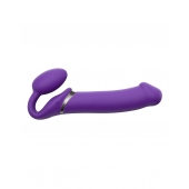 Фиолетовый безремневой вибрострапон Silicone Bendable Strap-On - size XL - Strap-on-me - купить с доставкой в Орске