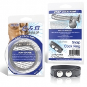Кольцо на пенис SNAP COCK RING из искусственной кожи на клепках - BlueLine - в Орске купить с доставкой