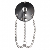 Утяжка для мошонки из искусственной кожи с цепочками PARACHUTE BALL STRETCHER - BlueLine - купить с доставкой в Орске