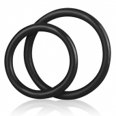 Набор из двух черных силиконовых колец разного диаметра SILICONE COCK RING SET - BlueLine - в Орске купить с доставкой