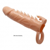 Телесная удлиняющая насадка Penis Sleeve Emmitt - 17 см. - Baile - в Орске купить с доставкой