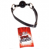 Силиконовый черный кляп-шарик на ремне Black Ballgag - Erotic Fantasy - купить с доставкой в Орске