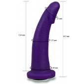 Фиолетовая гладкая изогнутая насадка-плаг - 14,7 см. - LOVETOY (А-Полимер) - купить с доставкой в Орске