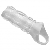 Насадка на пенис с кольцом для мошонки Clear Sensations Enhancer Sex Sleeve - 11,5 см. - XR Brands - в Орске купить с доставкой