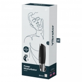 Черный мастурбатор с вибрацией Power Masturbator - Satisfyer - в Орске купить с доставкой