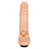 Телесная гелевая насадка-фаллос с клиторальными лепестками - 18,5 см. - LOVETOY (А-Полимер) - купить с доставкой в Орске