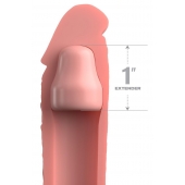 Телесная насадка-удлинитель 1 Inch Silicone X-tension - 17,8 см. - Pipedream - в Орске купить с доставкой