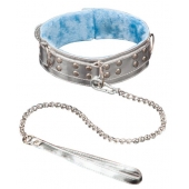 Серебристый ошейник из искусственной кожи - Sitabella - купить с доставкой в Орске