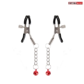 Серебристые зажимы на соски с шариками на цепочках - Notabu - купить с доставкой в Орске Серебристые зажимы на соски с шариками на цепочках - Notabu - купить с доставкой в Орске