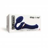 Синий безремневой страпон Multi Orgasm Size S с клиторальной стимуляцией - Strap-on-me - купить с доставкой в Орске