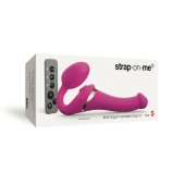 Ярко-розовый безремневой страпон Multi Orgasm Size S с клиторальной стимуляцией - Strap-on-me - купить с доставкой в Орске
