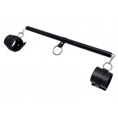 Черная распорка для ног с кожаными манжетами - Pecado - купить с доставкой в Орске