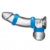 Комплект из трех голубых колец для эрекции 3-Pack Nuts   Bolts Stretch Cock Ring Set - BlueLine - в Орске купить с доставкой