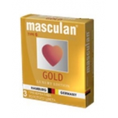 Презервативы Masculan Ultra Gold с золотым напылением и ароматом ванили - 3 шт. - Masculan - купить с доставкой в Орске