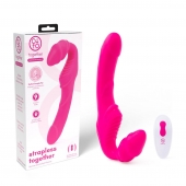 Розовый безремневой страпон на радиоуправлении Strapless Together - 22 см. - Together Toy - купить с доставкой в Орске