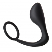 Черное эрекционное кольцо с анальной пробкой Anal Plug With Cockring - Dream Toys - в Орске купить с доставкой