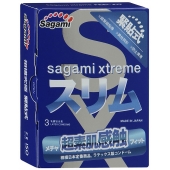 Розовые презервативы Sagami Xtreme FEEL FIT 3D - 3 шт. - Sagami - купить с доставкой в Орске