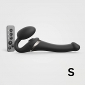 Черный безремневой страпон Multi Orgasm Size S с клиторальной стимуляцией - Strap-on-me - купить с доставкой в Орске