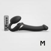 Черный безремневой страпон Multi Orgasm Size M с клиторальной стимуляцией - Strap-on-me - купить с доставкой в Орске