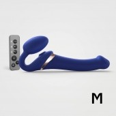 Синий безремневой страпон Multi Orgasm Size M с клиторальной стимуляцией - Strap-on-me - купить с доставкой в Орске
