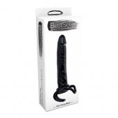 Чёрная насадка-фаллос для двойного проникновения INFLATABLE DILDO SLIM DONG  - 13,5 см. - Toyz4lovers - в Орске купить с доставкой