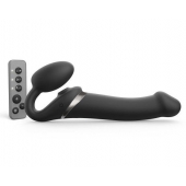 Черный безремневой страпон Multi Orgasm Size L с клиторальной стимуляцией - Strap-on-me - купить с доставкой в Орске