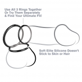 Набор из трех черных эрекционных колец Silicone 3-Ring Stamina Set - Pipedream - в Орске купить с доставкой
