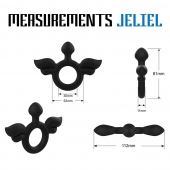 Черное эрекционное кольцо с крыльями Rooster Jeliel Angel - Velv or - в Орске купить с доставкой