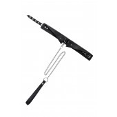 Черный кожаный ошейник-воротник с поводком - Pecado - купить с доставкой в Орске