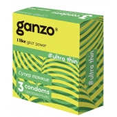 Ультратонкие презервативы Ganzo Ultra thin - 3 шт. - Ganzo - купить с доставкой в Орске