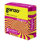 Презервативы с анестетиком для продления удовольствия Ganzo Long Love - 3 шт. - Ganzo - купить с доставкой в Орске