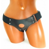 Трусики для страпона коричневого цвета - БДСМ Арсенал - купить с доставкой в Орске
