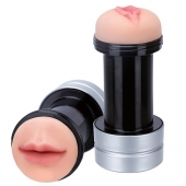 Двусторонний мастурбатор REALSTUFF 2 IN 1 HUMMER MOUTH   VAGINA - ротик и вагина - Dream Toys - в Орске купить с доставкой