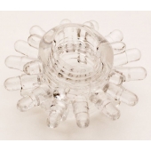 Прозрачное гелевое эрекционное кольцо с шипиками - Toyfa Basic - в Орске купить с доставкой