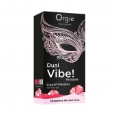 Съедобный жидкий вибратор Dual Vibe! со вкусом клубничного джина с тоником - 15 мл. - ORGIE - купить с доставкой в Орске
