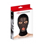 Черная сетчатая маска на голову с отверстиями для глаз и рта - Fetish Tentation - купить с доставкой в Орске