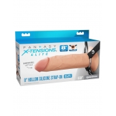 Полый страпон на ремнях 8’’ Hollow Silicone Strap-on - Pipedream - купить с доставкой в Орске