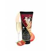 Массажный крем для тела с ароматом клубники и шампанского Sparkling Strawberry Wine - 200 мл. - Shunga - купить с доставкой в Орске