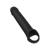 Черная насадка-удлинитель с вибрацией Vibrating Extender With Remote - Dream Toys - в Орске купить с доставкой
