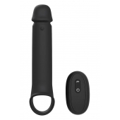 Черная насадка-удлинитель с вибрацией Vibrating Extender With Remote - Dream Toys - в Орске купить с доставкой