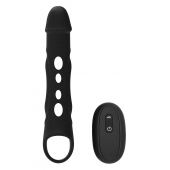 Черная насадка-удлинитель Vibrating Extender With Remote с вибрацией - Dream Toys - в Орске купить с доставкой