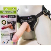 Страпон-унисекс с двумя насадками UNI strap 7  Harness - 19 и 16 см. - LOVETOY (А-Полимер) - купить с доставкой в Орске