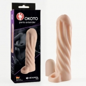 Телесная насадка-удлинитель Okoto со спиралевидным рельефом - 16 см. - Sitabella - в Орске купить с доставкой
