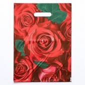 Пакет с цветочным принтом и вырубной ручкой (30х40 см) - Сима-Ленд - купить с доставкой в Орске