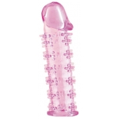 Розовая насадка на пенис с шипами - 12,5 см. - A-toys - в Орске купить с доставкой