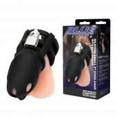 Черная клетка для пениса Silicone Small 2 in Cock Cage With Ball Divider - BlueLine - купить с доставкой в Орске