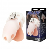 Белая клетка для пениса Silicone Small 2 in Cock Cage With Ball Divider - BlueLine - купить с доставкой в Орске