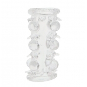 Прозрачная насадка на пенис с шипами и бугорками JELLY JOY LUST CLUSTER CLEAR - Dream Toys - в Орске купить с доставкой