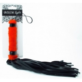 Нежная плеть с красным мехом BDSM Light - 43 см. - БДСМ Арсенал - купить с доставкой в Орске