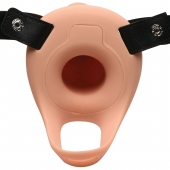 Телесный полый страпон 2  Erection 28X Smooth Vibrating Silicone Penis Sheath - 16 см. - XR Brands - купить с доставкой в Орске